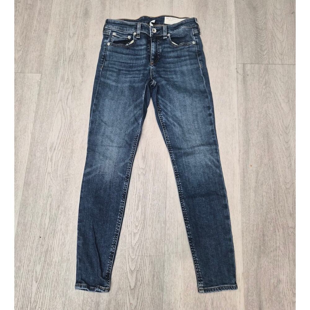 Rag & Bone New Yord Cate Mid Rise Ankle Skinny Dark Blue Jeans